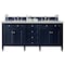 James Martin Vanities Brittany 72in Double Vanity, Victory Blue w/ 3 CM Arctic Fall Solid Surface Top 650-V72-VBL-3AF - alternate 1
